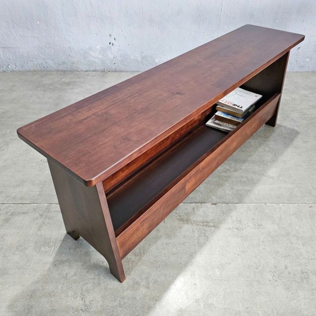Ghế băng dài kết hợp giá để sách 120x30x45cm gỗ cao su GBD022