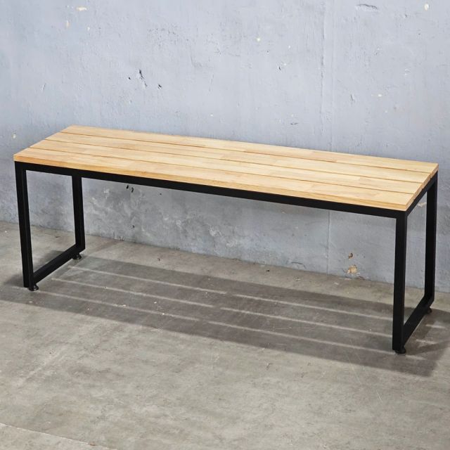 Ghế băng dài 120x35cm gỗ cao su chân sắt sơn tĩnh điện GBD025