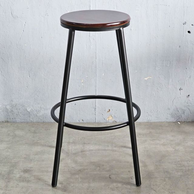 Ghế bar mặt gỗ tròn chân sắt sơn tĩnh điện GBSK021