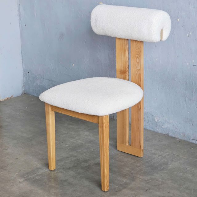 Ghế Hippo gỗ Ash vải lông cừu GCF302