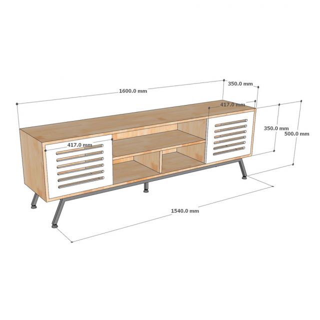 Kệ TV Codia 160x35x50cm gỗ cao su KTV68118
