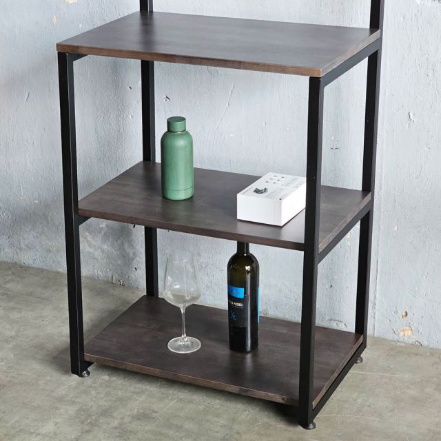Kệ nhà bếp lắp ráp 70x30x70cm khung sắt gỗ cao su KB68043