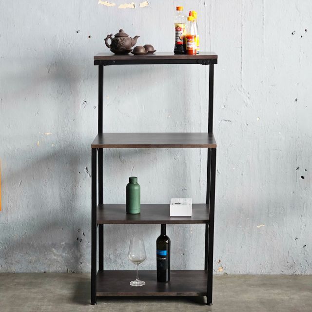 Kệ nhà bếp lắp ráp 70x30x70cm khung sắt gỗ cao su KB68043