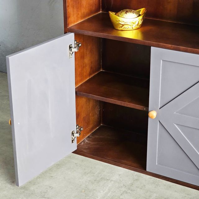 Kệ sách có ngăn tủ 80x30x180cm gỗ cao su KS68311