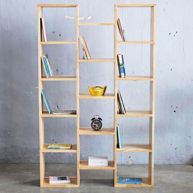 Kệ sách đứng 100x25x160cm gỗ cao su KS68310