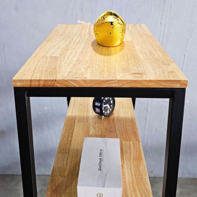 Kệ khung sắt chữ A 5 tầng gỗ cao su (120x35x160cm)