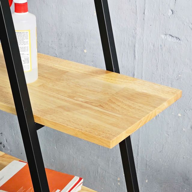 Kệ khung sắt chữ A 5 tầng gỗ cao su (120x35x160cm)