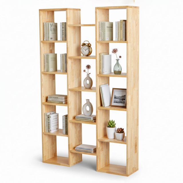 Kệ sách đứng 100x25x160cm gỗ cao su KS68310 Kệ sách đứng 100x25x160cm gỗ cao su KS68310