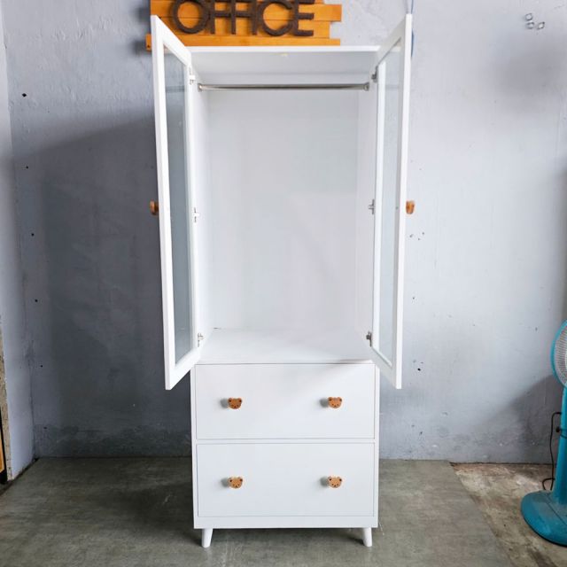 Tủ quần áo trẻ em 80x60x200cm gỗ cao su TQA68054