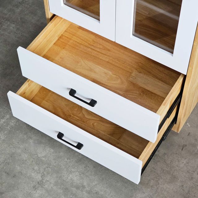 Tủ tài liệu gỗ cao su, tủ trang trí văn phòng 60x35x140cm - THS68075