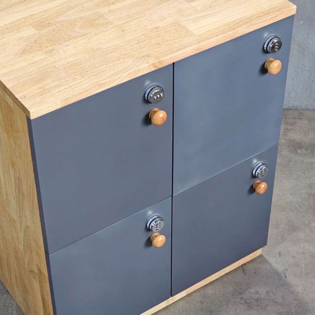 Tủ Locker ren số 60x45x70cm gỗ cao su THSL001