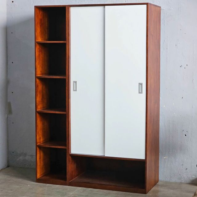 Tủ quần áo cửa lùa 130x55x200cm gỗ cao su KQA68067