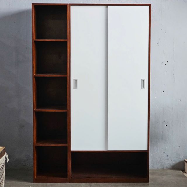 Tủ quần áo cửa lùa 130x55x200cm gỗ cao su KQA68067