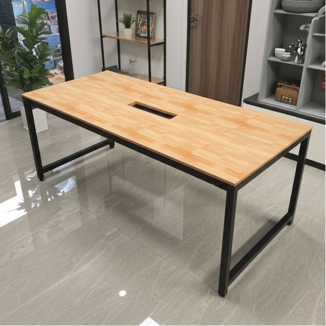 Bàn họp 200x100cm gỗ cao su hệ URA HBUR010