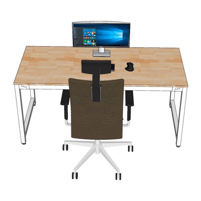 Bàn làm việc 160x70cm gỗ cao su hệ URA HBUR006