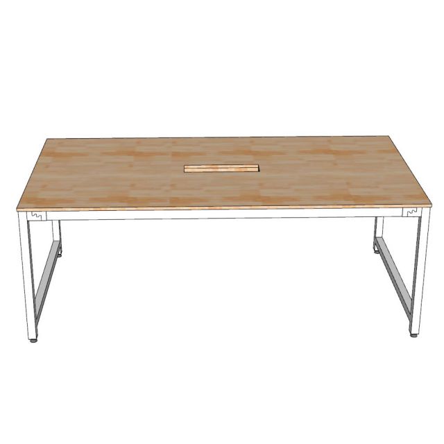 Bàn họp 200x100cm gỗ cao su hệ URA HBUR010