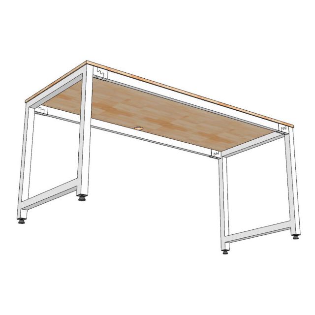 Bàn làm việc 160x70cm gỗ cao su hệ URA HBUR006