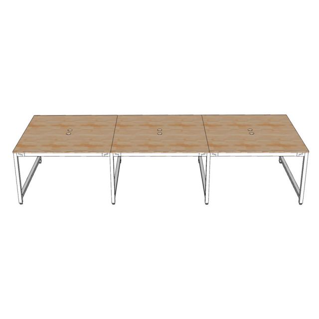 Bàn cụm 6 người 360x120cm gỗ cao su hệ URA HBUR009
