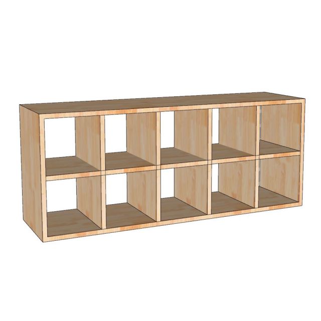 Kệ giày ô vuông 10 ngăn 110x30x45cm gỗ cao su KG68087