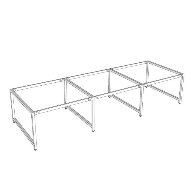 Chân sắt lắp ráp cho bàn cụm 6 chỗ 360x120cm hệ URA HCUR010