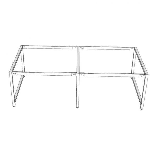Chân sắt lắp ráp cho bàn cụm 4 chỗ 240x120cm hệ URA HCUR009