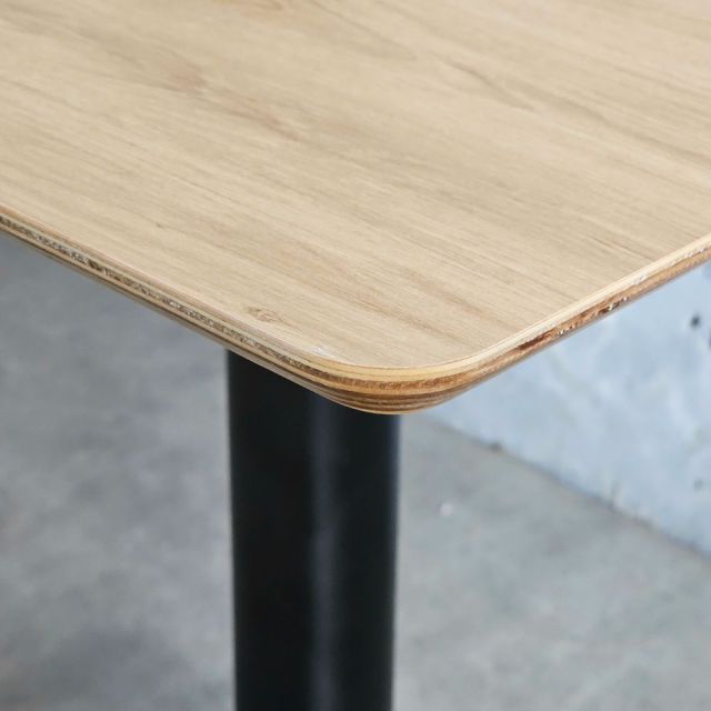 Bàn cafe vuông 60x60cm gỗ plywood chân sắt tròn CFD68257