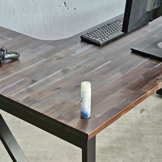 Bàn góc L 160x120cm gỗ tràm hệ KConcept HBKC053