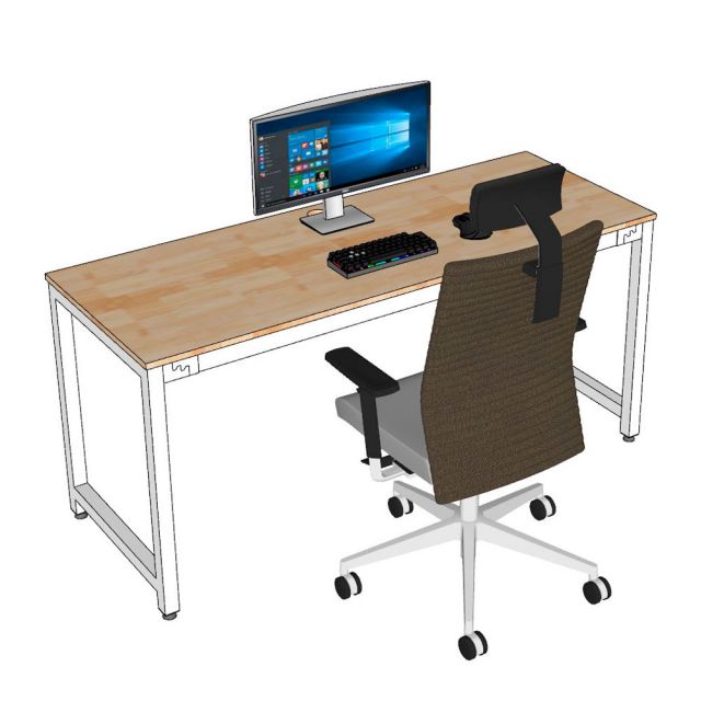 Bàn làm việc 180x60cm gỗ cao su hệ URA HBUR004