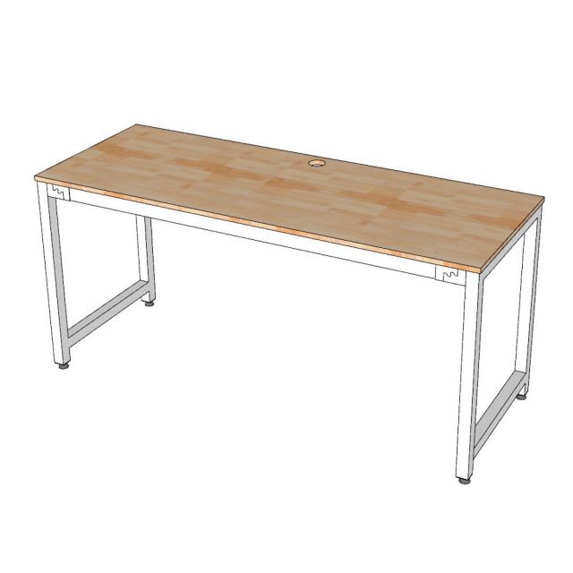 Bàn làm việc 160x60cm gỗ cao su hệ URA HBUR003