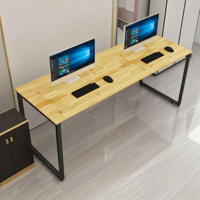 Bàn làm việc 200x70cm gỗ cao su chân sắt hệ Rectang HBRT090