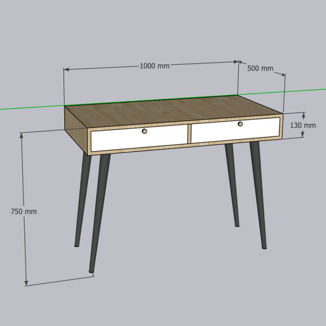 Bàn làm việc có ngăn kéo 100x60cm gỗ cao su BD68145