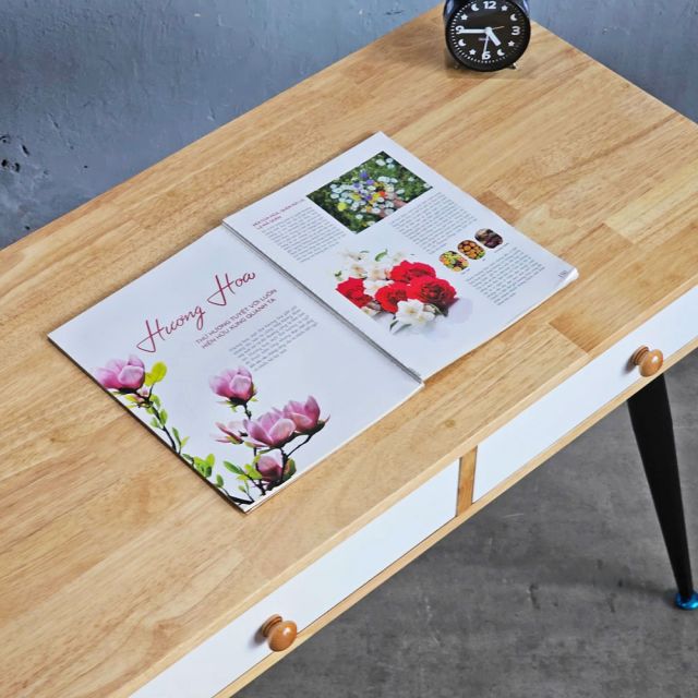 Bàn làm việc có ngăn kéo 100x60cm gỗ cao su BD68145