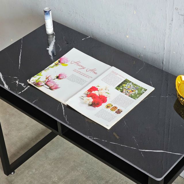 Bàn học có ngăn 100x50cm mặt đá vân mây BD68147
