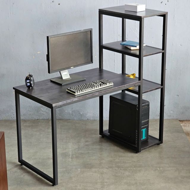 Bàn máy tính UBAN liền kệ sách 134x60x132cm gỗ