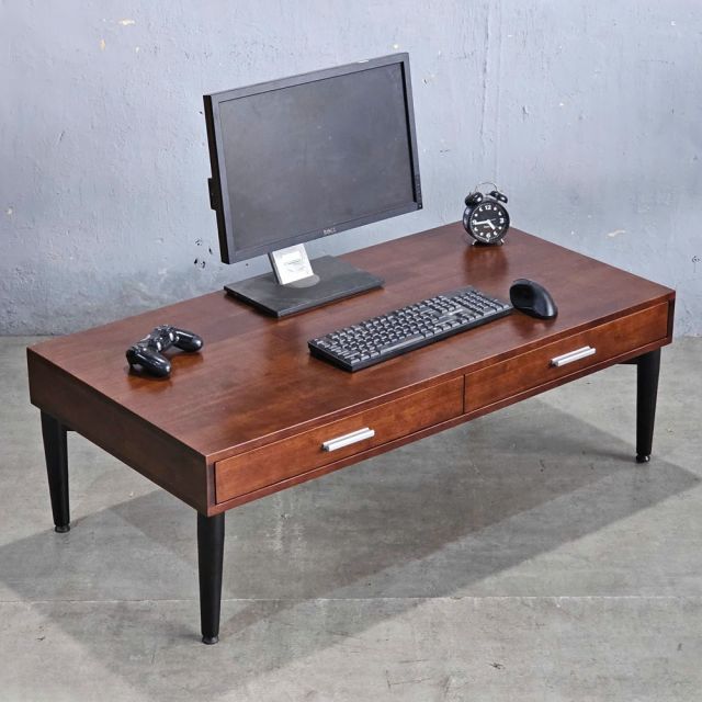 Bàn làm việc ngồi bệt có ngăn kéo 120x60cm chân sắt Cone IDE001