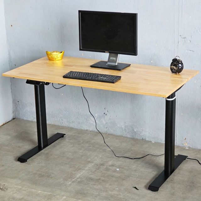 Bàn nâng hạ chiều cao FlexiOval 140x70cm gỗ cao su FLD030