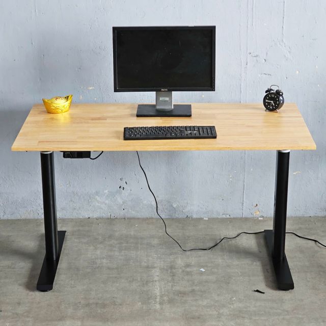 Bàn nâng hạ chiều cao FlexiOval 140x70cm gỗ cao su FLD030