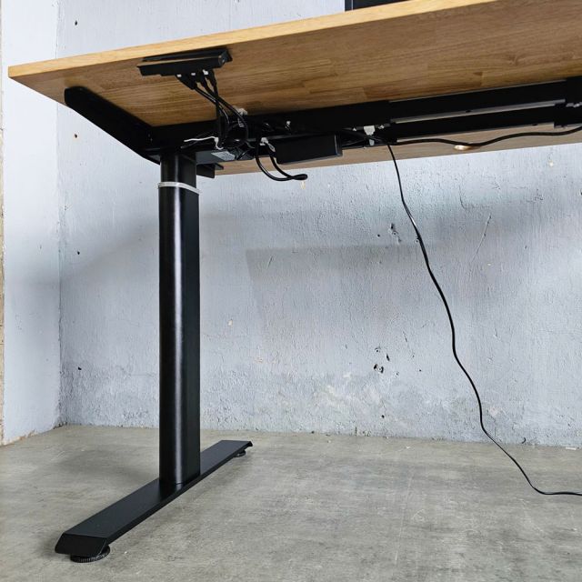 Bàn nâng hạ chiều cao FlexiOval 140x70cm gỗ cao su FLD030
