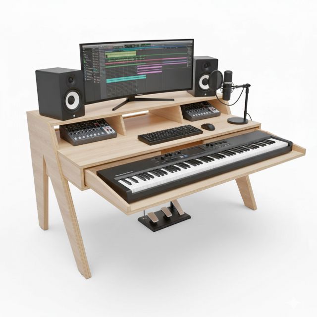 Bàn phòng thu StudioDesk 160x80cm gỗ Plywood SD68024 Bàn phòng thu StudioDesk 160x80cm gỗ Plywood SD68024