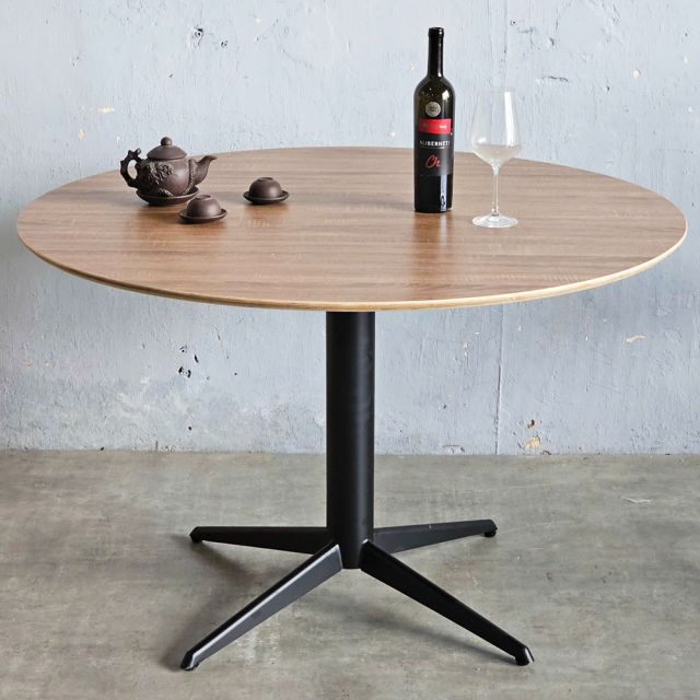 Bàn tròn 120cm gỗ plywood chân sắt BA68224