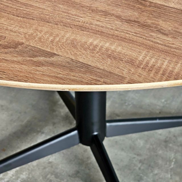 Bàn tròn 120cm gỗ plywood chân sắt BA68224