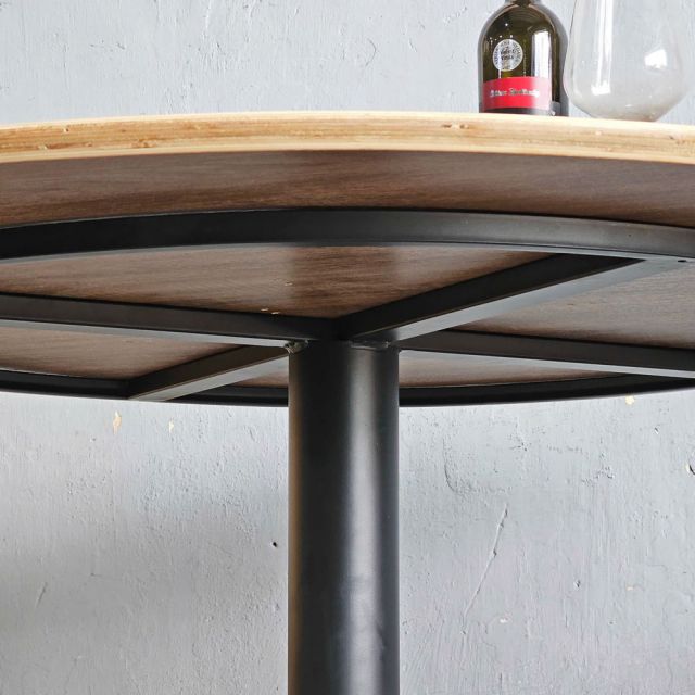 Bàn tròn 120cm gỗ plywood chân sắt BA68224