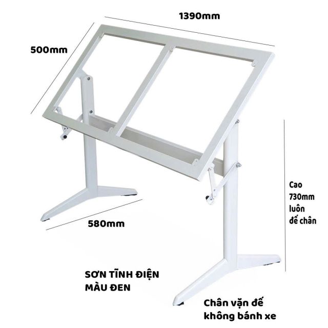 Chân bàn gấp gọn cho mặt 140x60cm sắt sơn tĩnh điện CHB68069