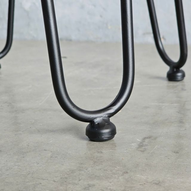 Ghế đôn vuông 35x35cm gỗ cao su chân sắt Hairpin GCF304