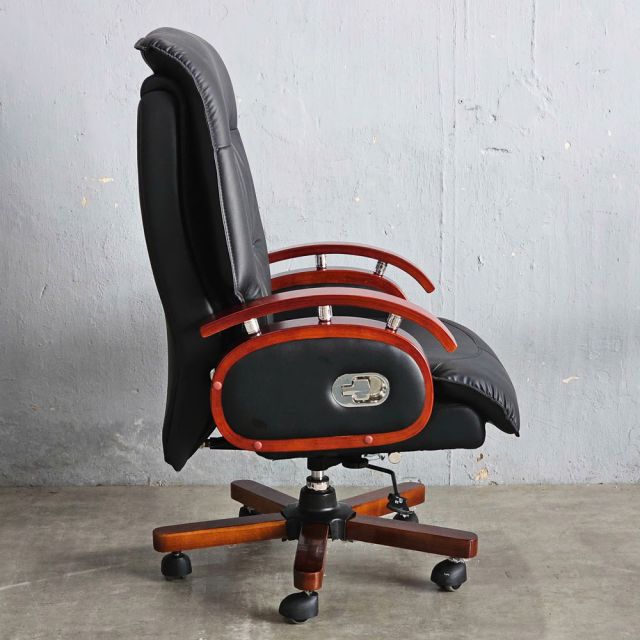 Ghế giám đốc bọc da ngả lưng tựa tay gỗ MFZ863