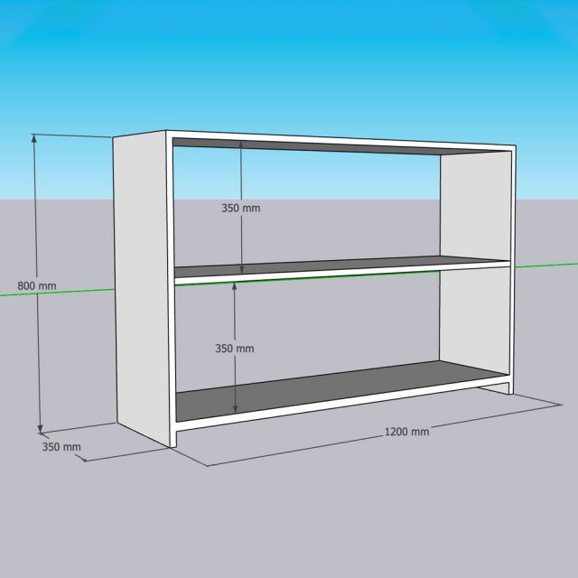 Kệ sách 3 tầng 120x35x80cm gỗ cao su KS68315