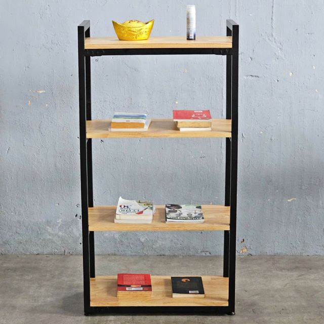 Kệ sách 4 tầng 60x30x120cm gỗ cao su lắp ráp KS68313