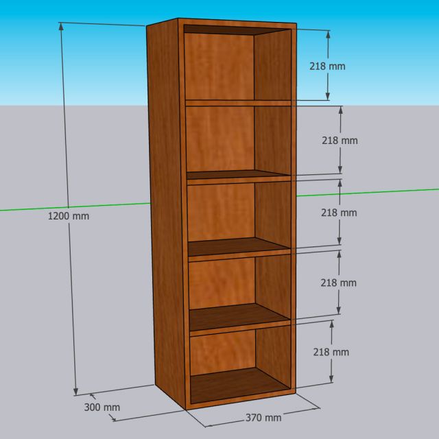Kệ sách 5 tầng 37x30x120cm gỗ cao su KS68312