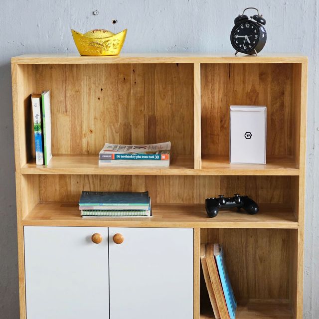 Kệ sách 84x25x122cm gỗ cao su KS68316