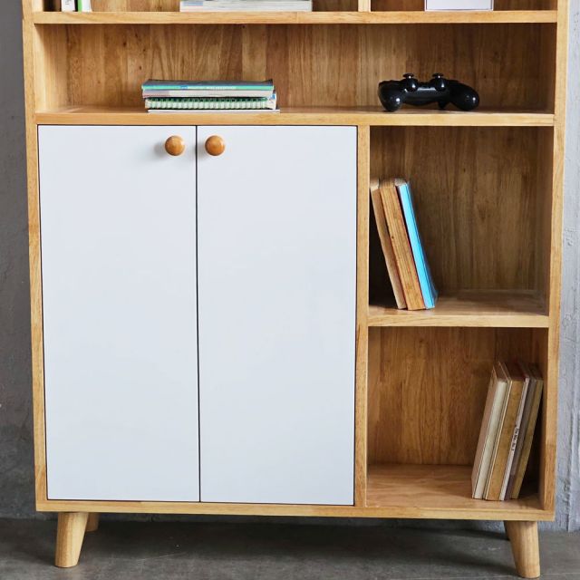 Kệ sách 84x25x122cm gỗ cao su KS68316